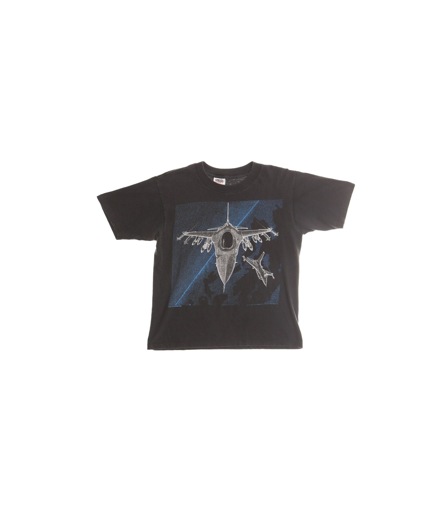 90's Fighter Jet Black Graphic T-shirt