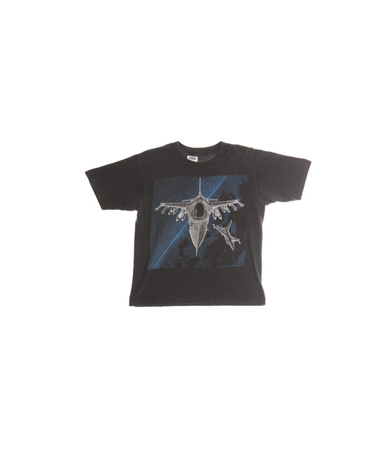 90's Fighter Jet Black Graphic T-shirt