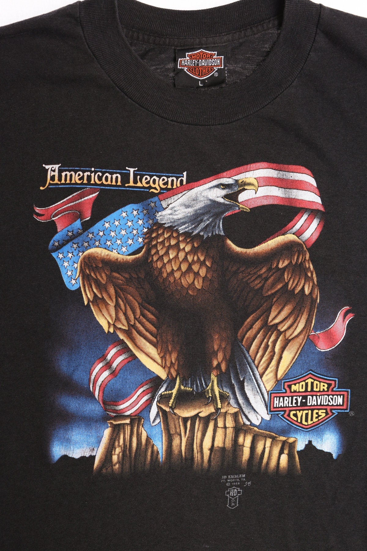 American Legend Harley Davidson Black Graphic T-shirt - Golden State San Jose California