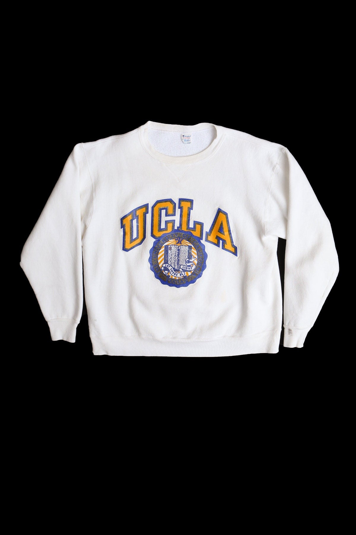 Vintage White Champion Sweatshirt With UCLA Print