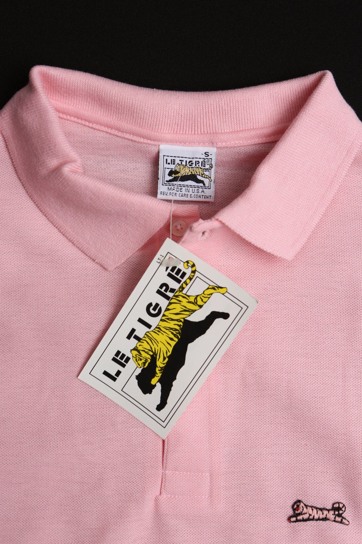 Vintage Dead Stock Le Tigre Pink Polo Shirt