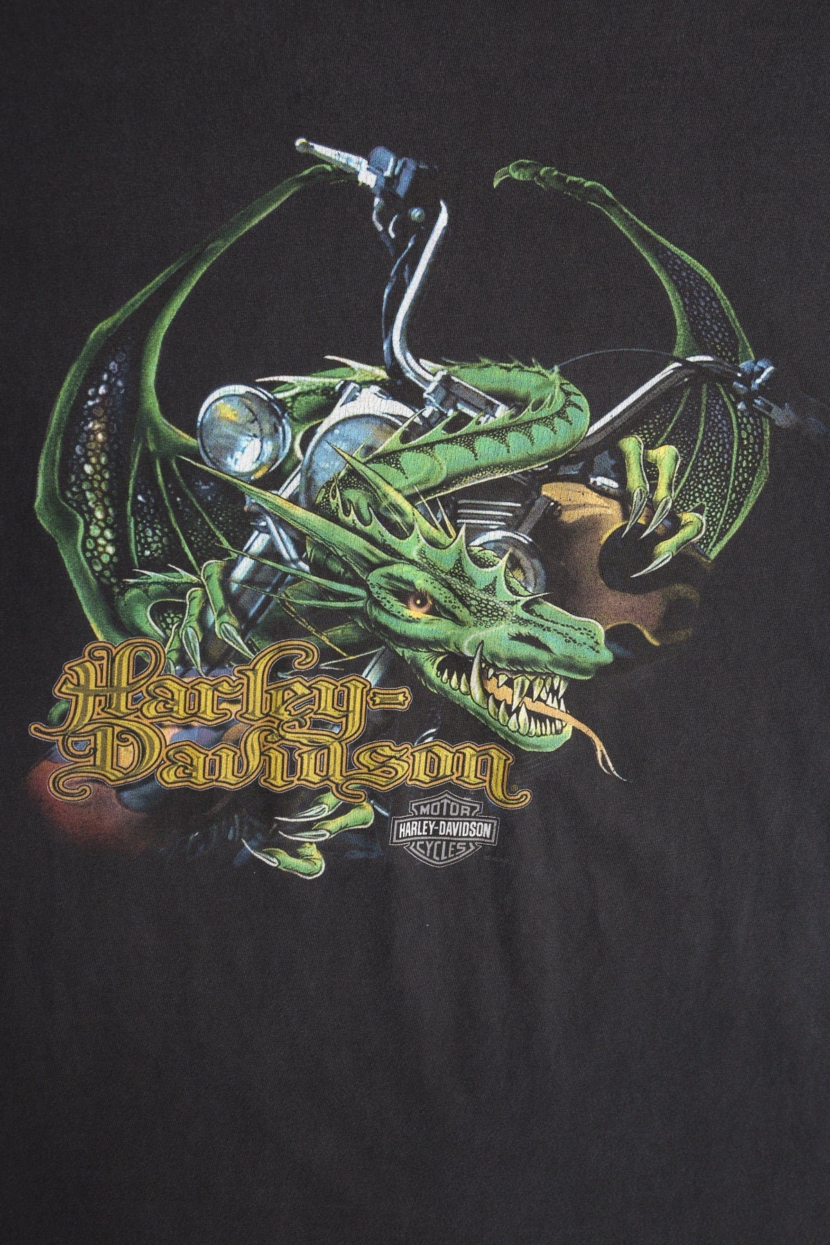 Harley Davidson Of Victorville California Black Graphic T-shirt - Dragon Print