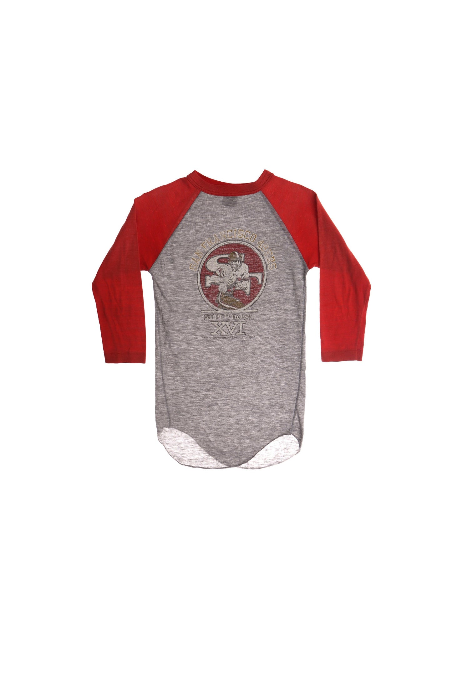 San Francisco 49ers Football Print Gray 3/4 Sleeve Shirt