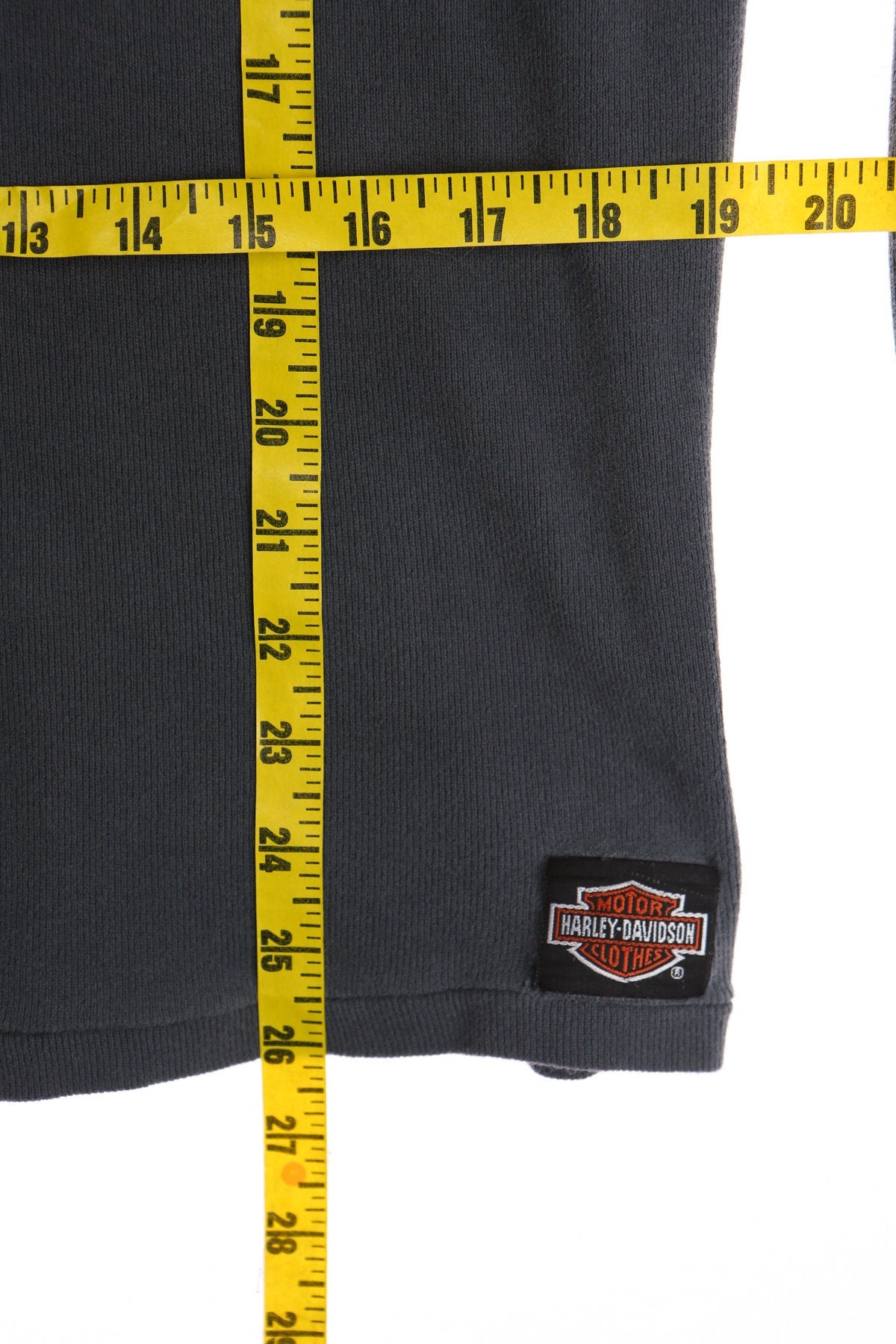 Vintage Black Biker Thermal Shirt - Fullerton Harley Davidson Dealer