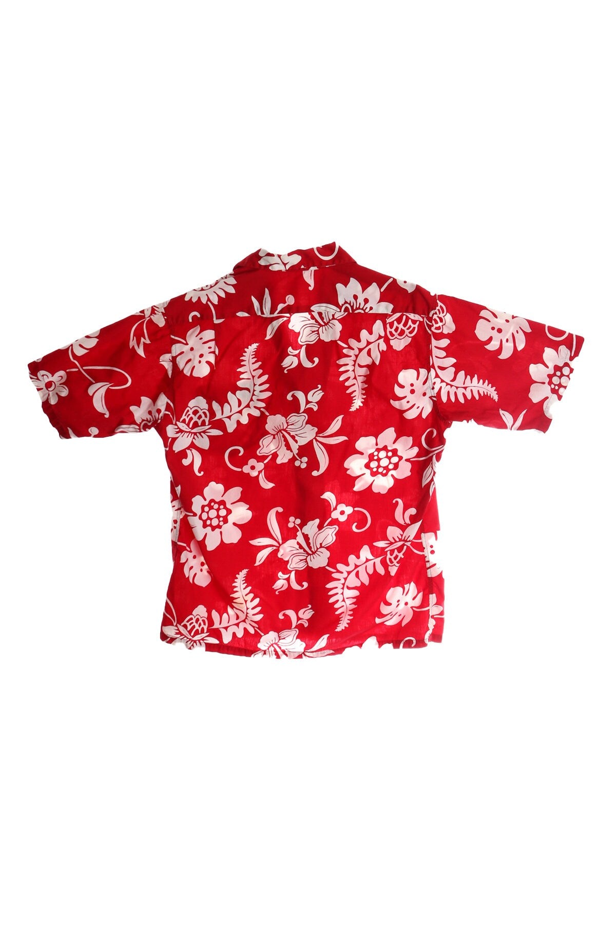 Vintage Red Hawaiian Shirt With White Floral Print By - Kamehameha