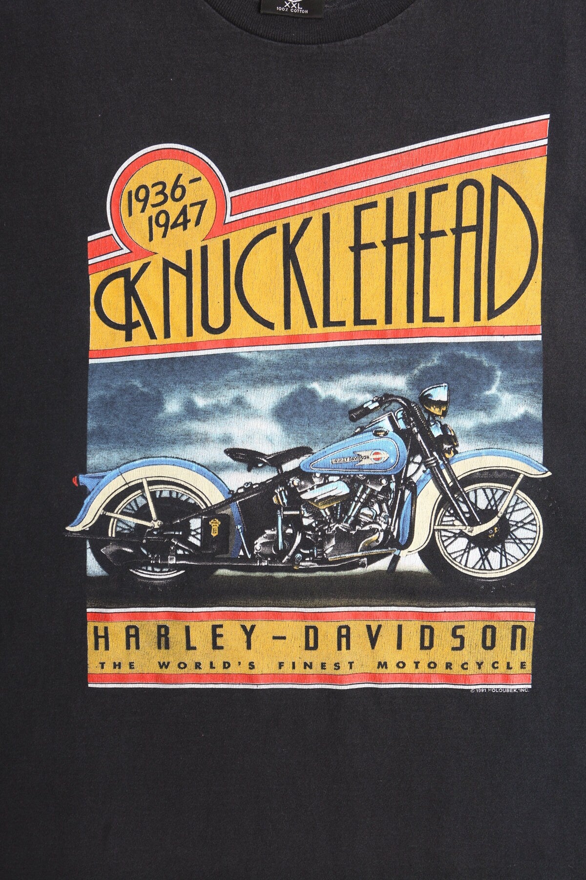 Harley Davidson Knucklehead Motorcycle Graphic T-shirt