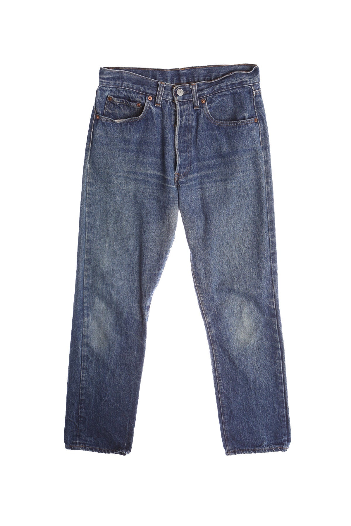 501 Levi's Blue Denim Pants With No Back Pockets - It's a Rare Piece