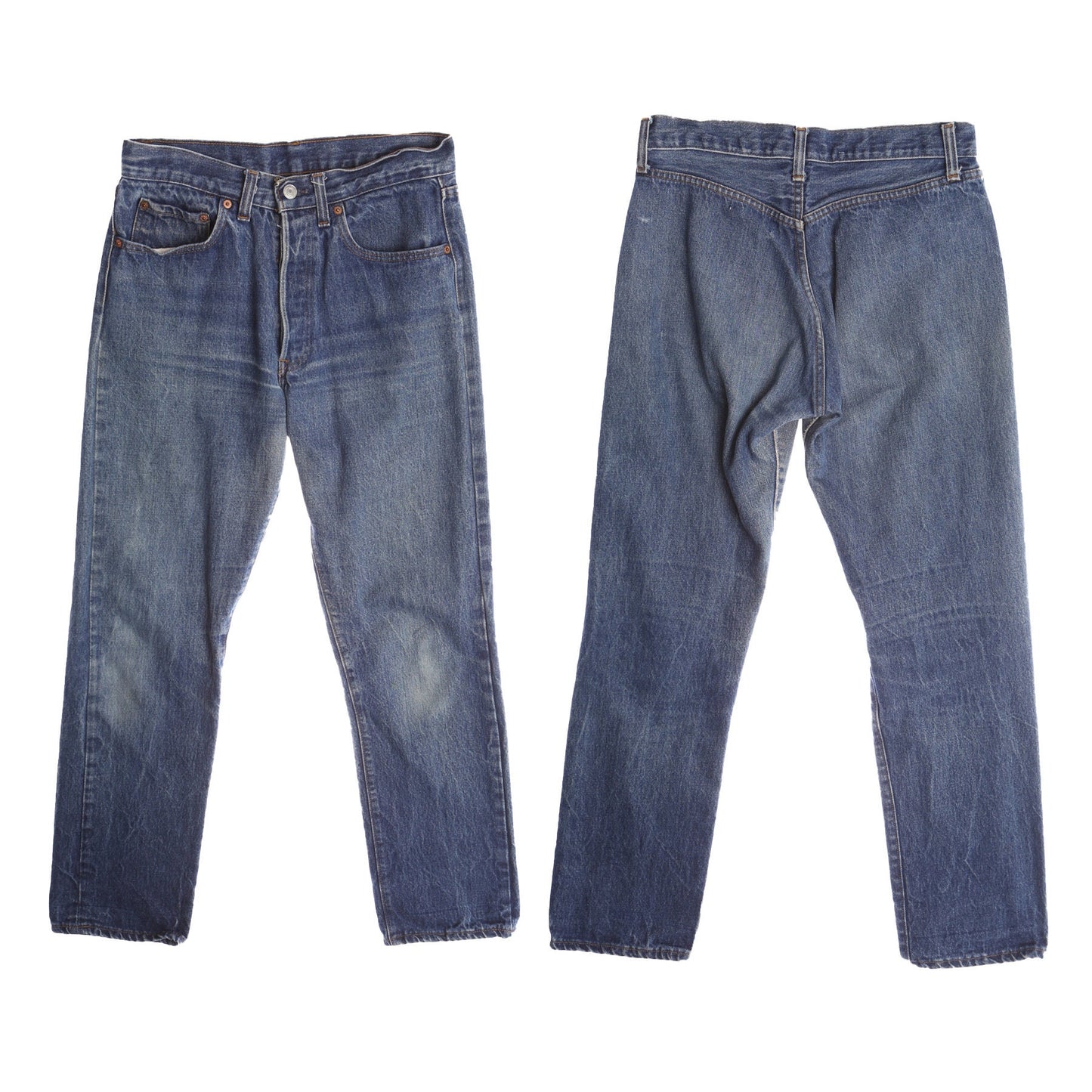 501 Levi's Blue Denim Pants With No Back Pockets - It's a Rare Piece