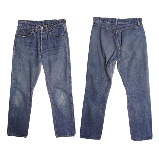 501 Levi's Blue Denim Pants With No Back Pockets - It's a Rare Piece