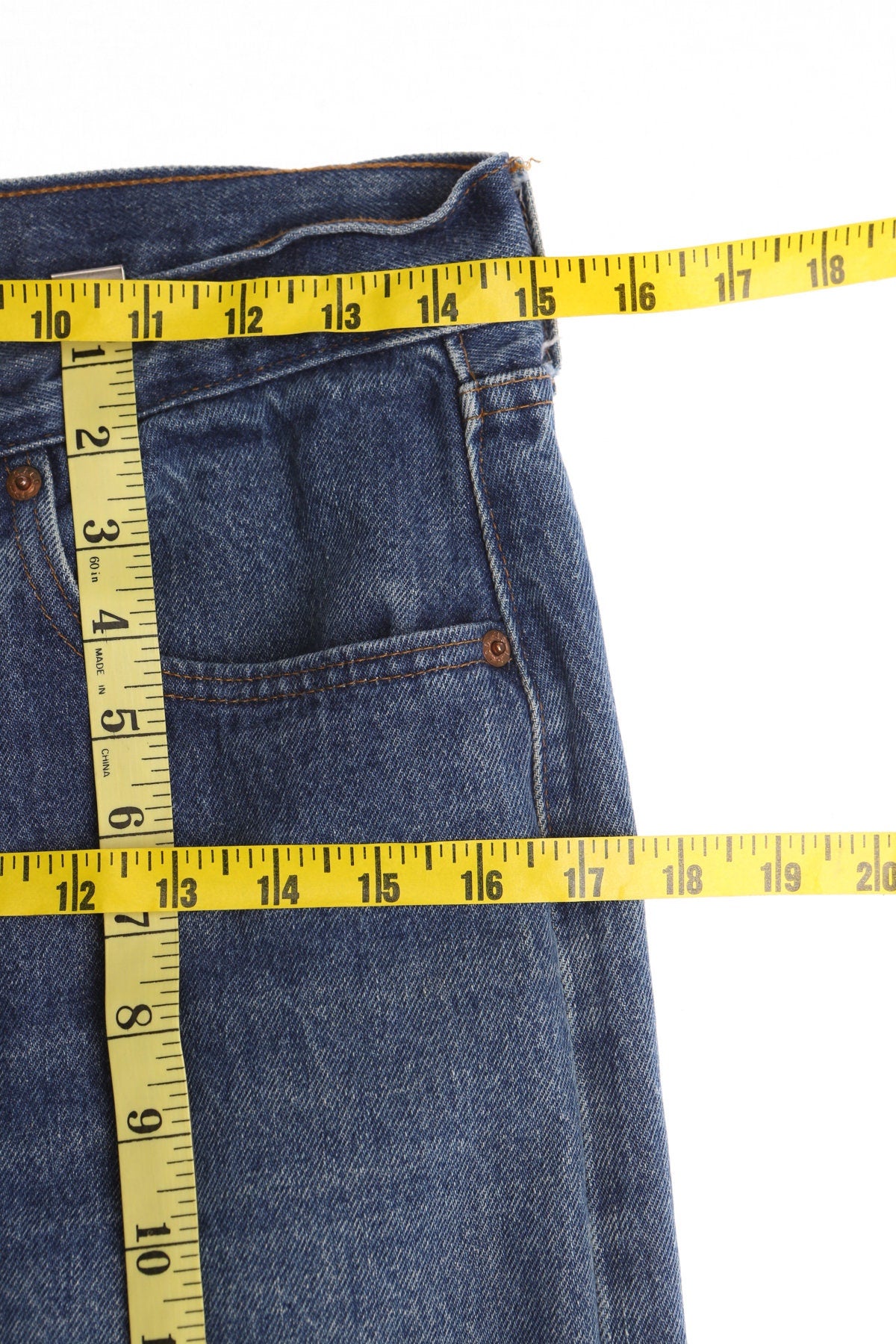 501 Levi's Blue Denim Pants With No Back Pockets - It's a Rare Piece