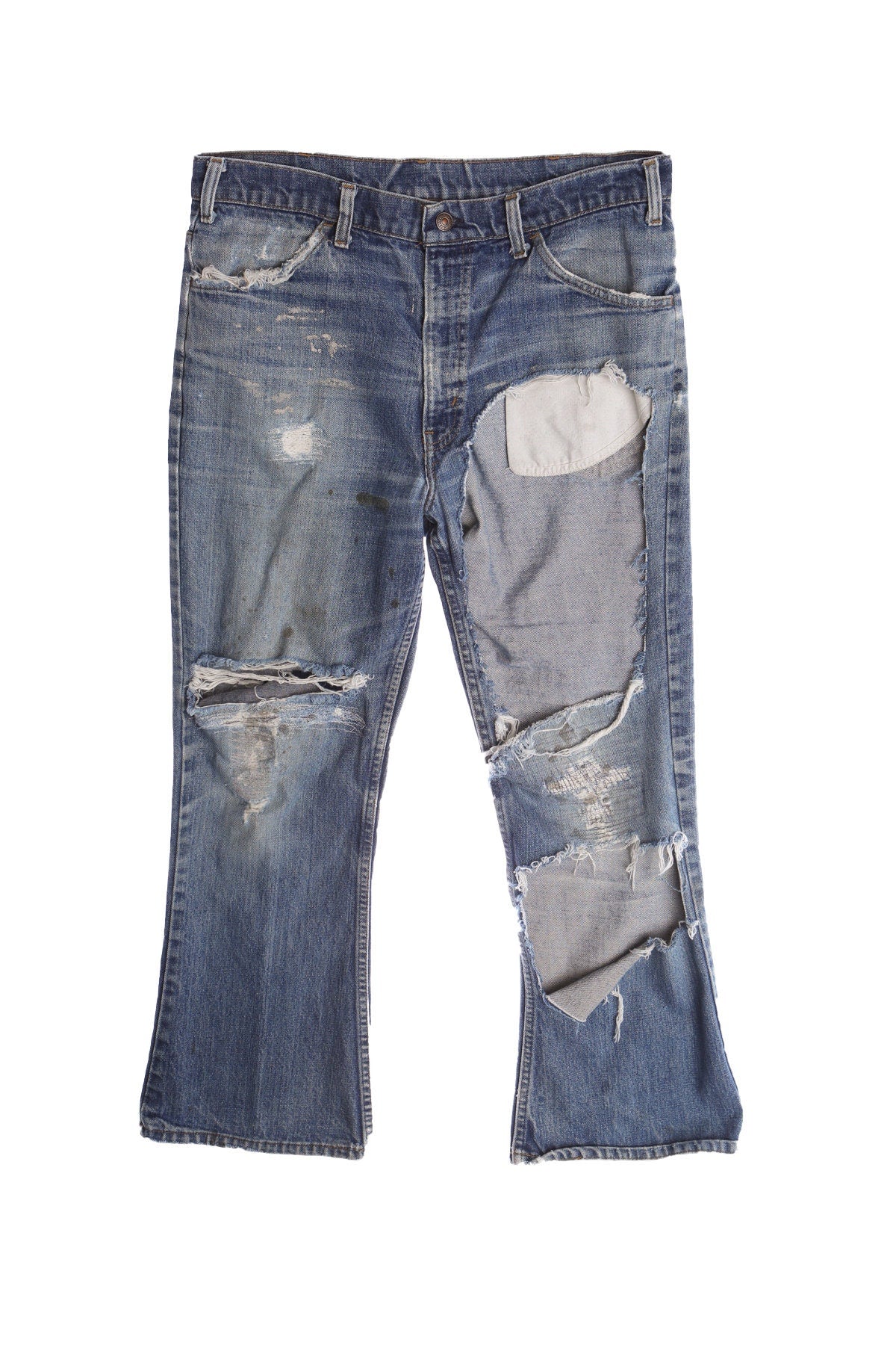 Vintage Levi's Bell Bottom Distressed Denim Pants