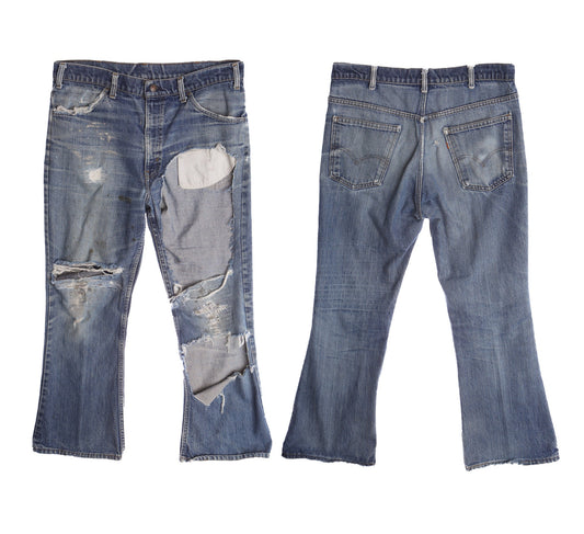 Vintage Levi's Bell Bottom Distressed Denim Pants
