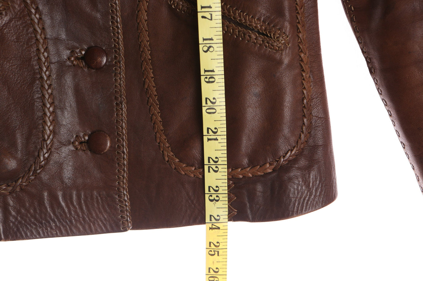 70's Brown Hand Made Leather Jacket