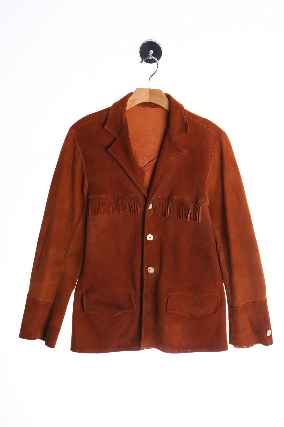 Vintage Men Fringe Leather Western Jacket