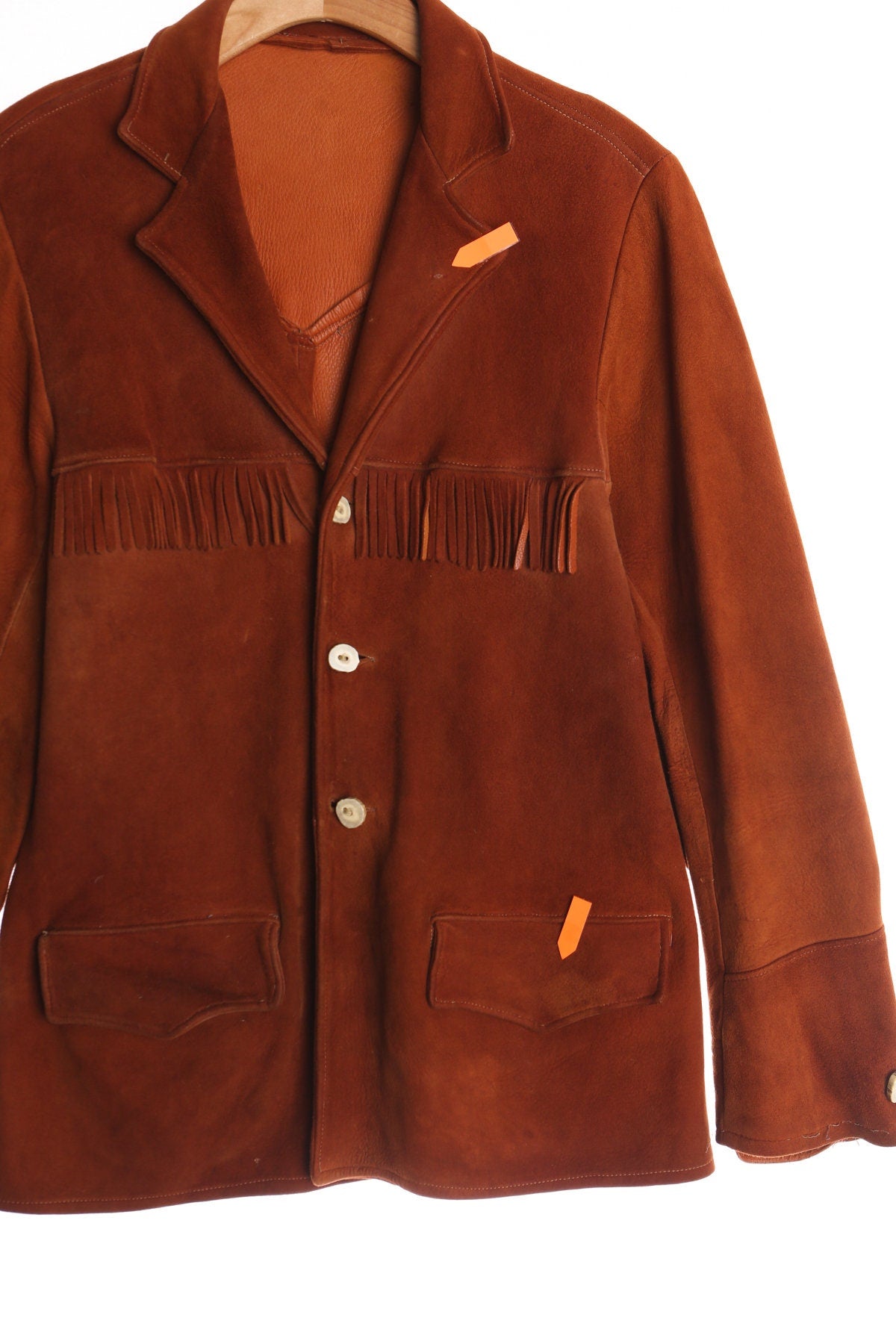 Vintage Men Fringe Leather Western Jacket