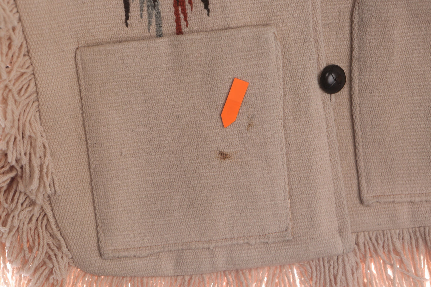 Vintage Women Ortega's Chimayo Beige Tribal Poncho