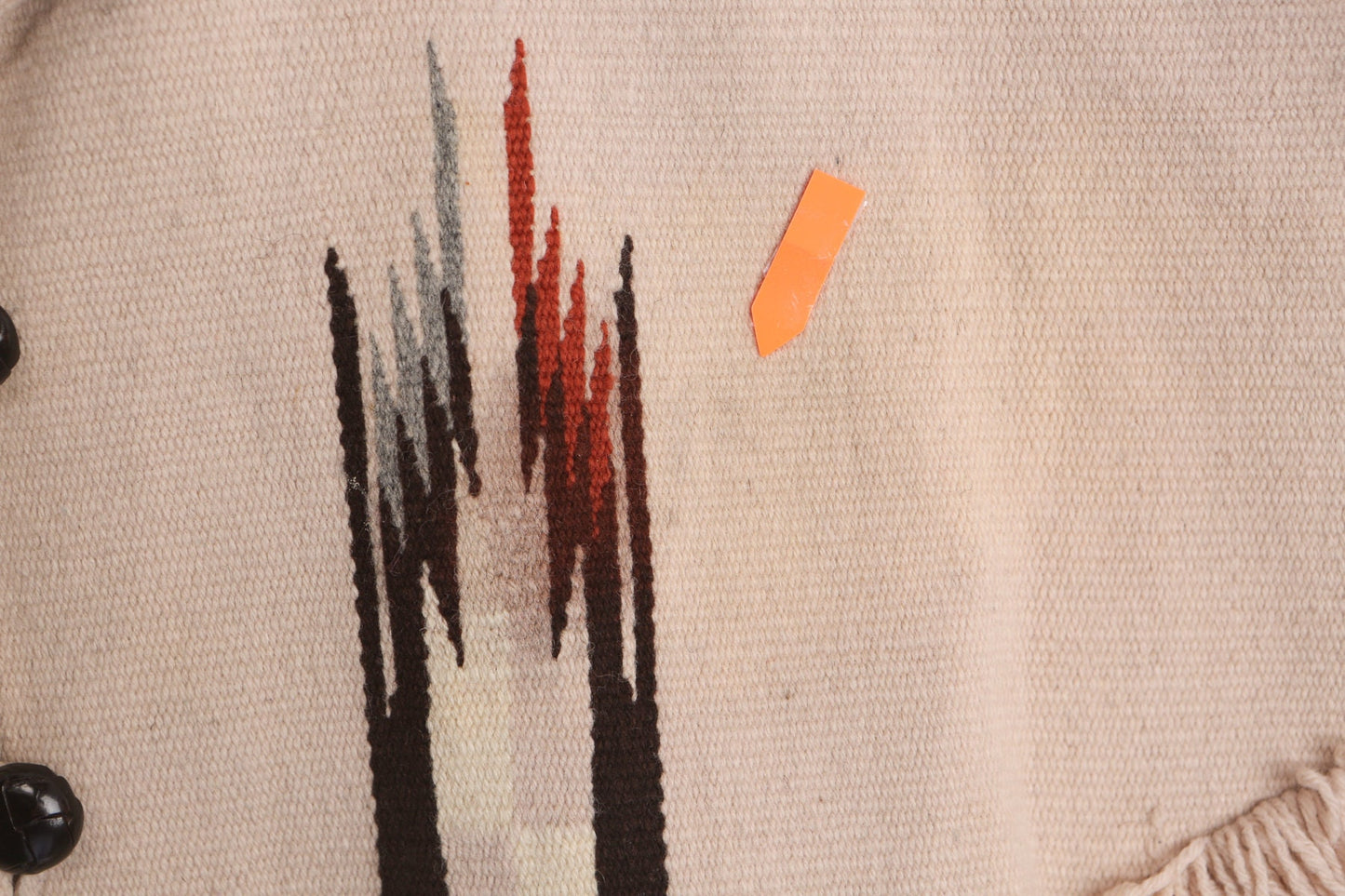 Vintage Women Ortega's Chimayo Beige Tribal Poncho