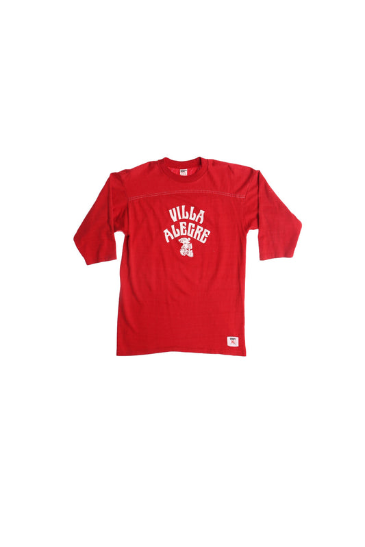 Vintage Red Football Jersey - Villa Grande White Print - Collegiate Pacific Label