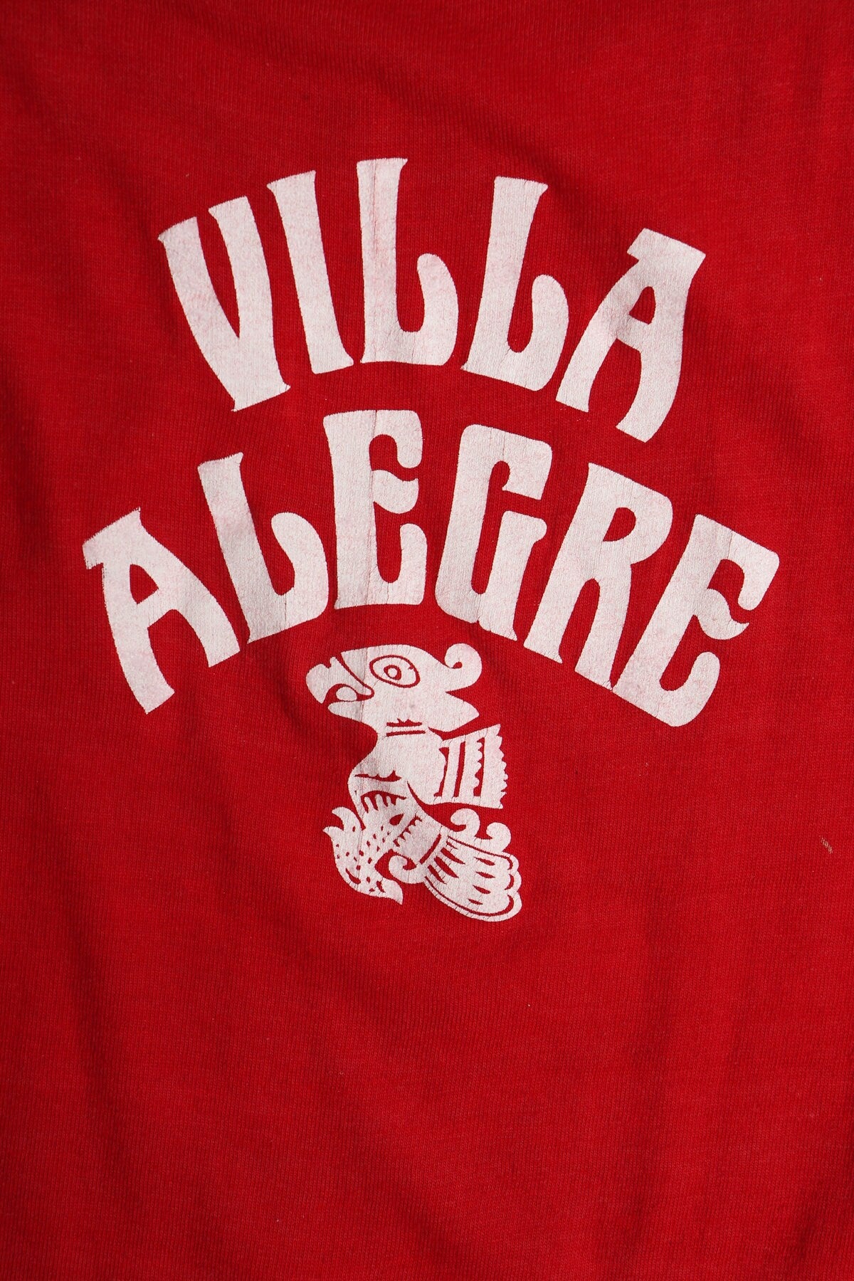 Vintage Red Football Jersey - Villa Grande White Print - Collegiate Pacific Label