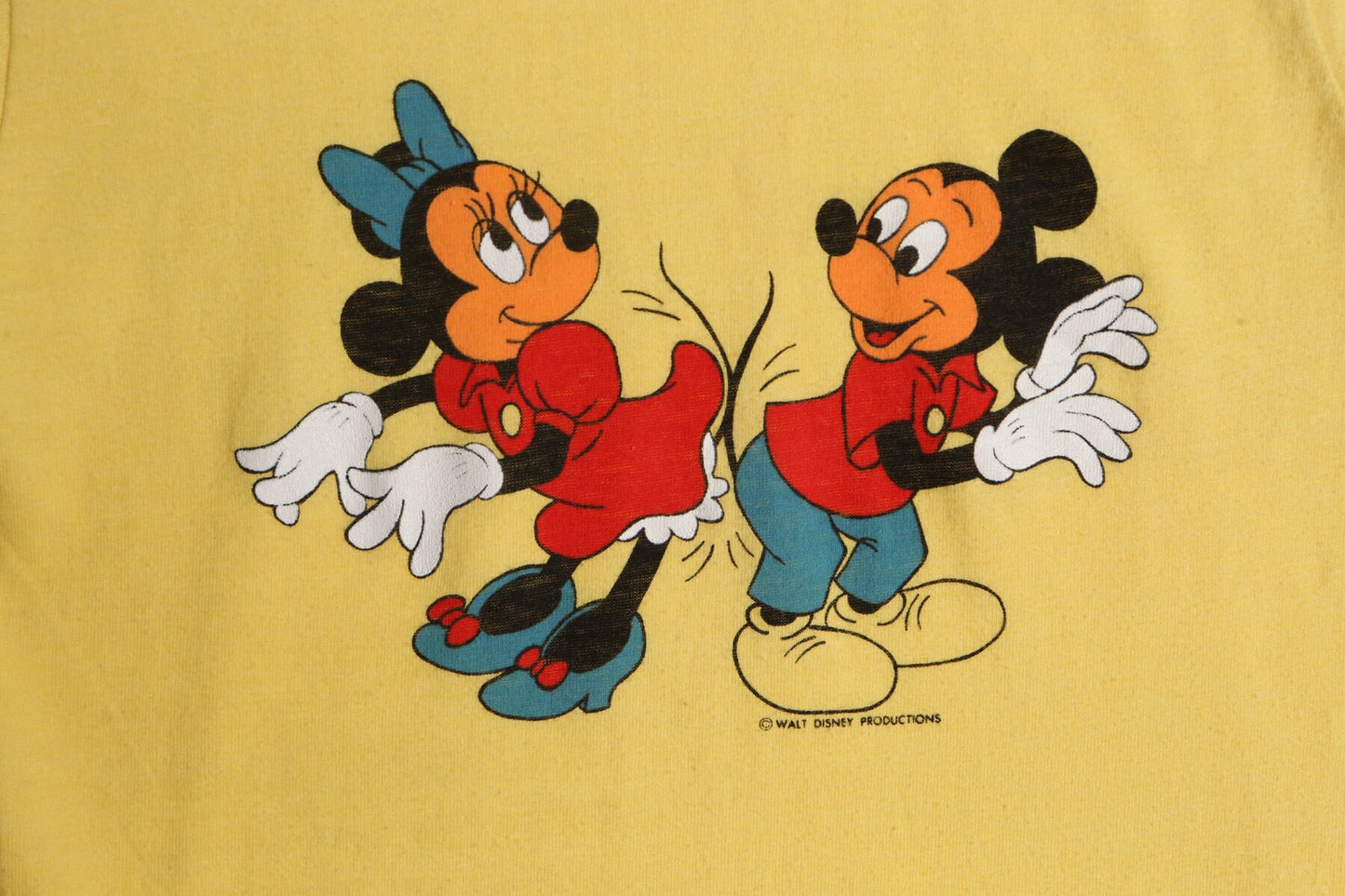 Vintage Mickey and Minnie Mouse 70's Yellow Top