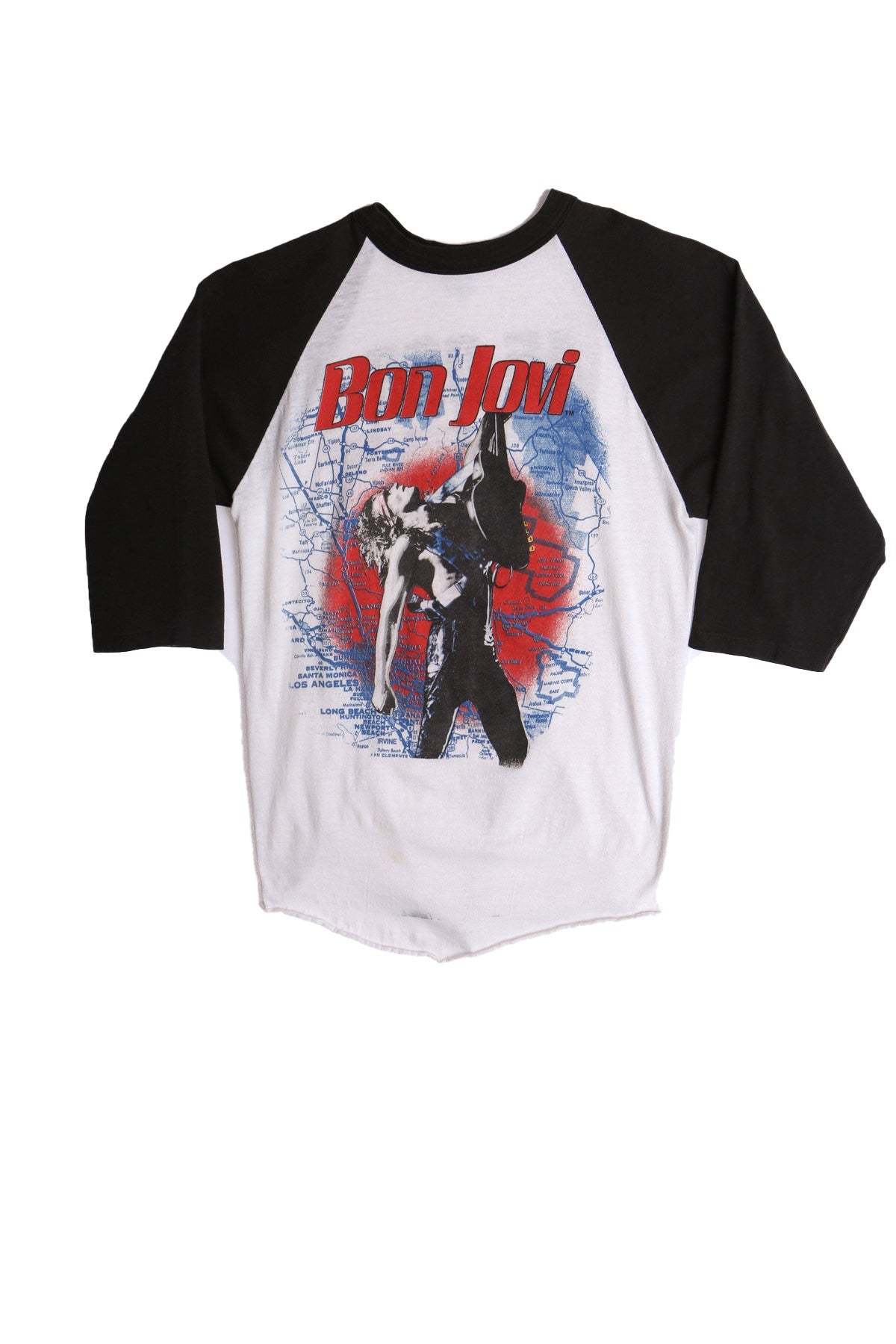 Bon Jovi Slippery Wet Party Animals Rock Irvine Meadows Graphic Baseball Shirt