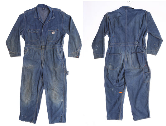 Vintage Big Mac Blue Men Work Jumpsuit