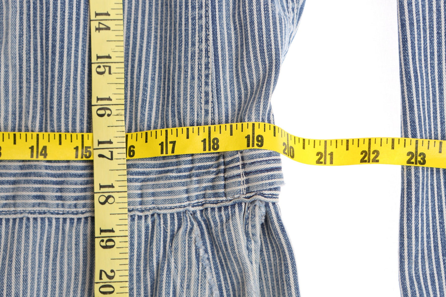 Vintage Men Striped Denim Farmer Styled Work Jumpsuit