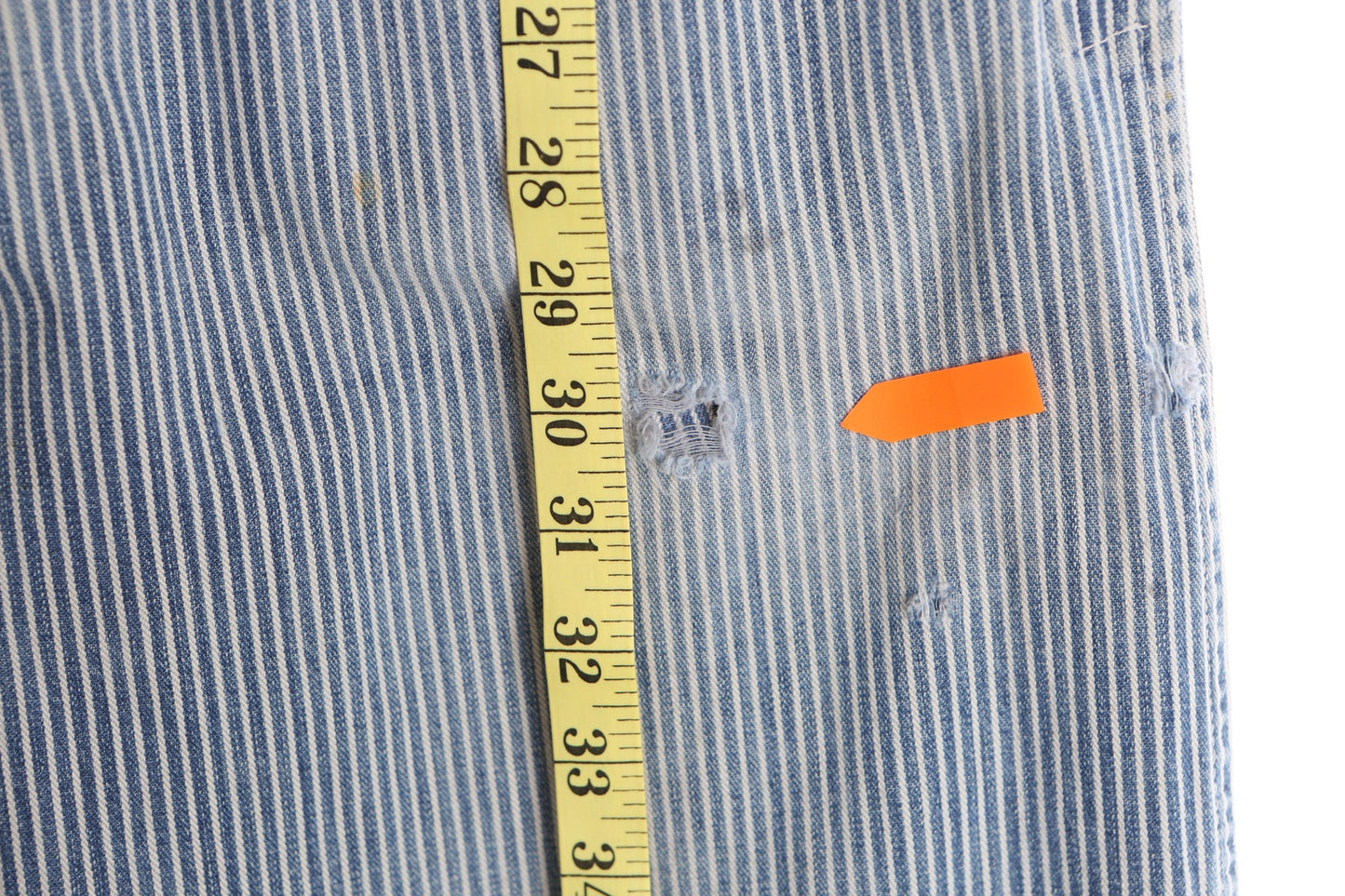 Vintage Men Striped Denim Farmer Styled Work Jumpsuit