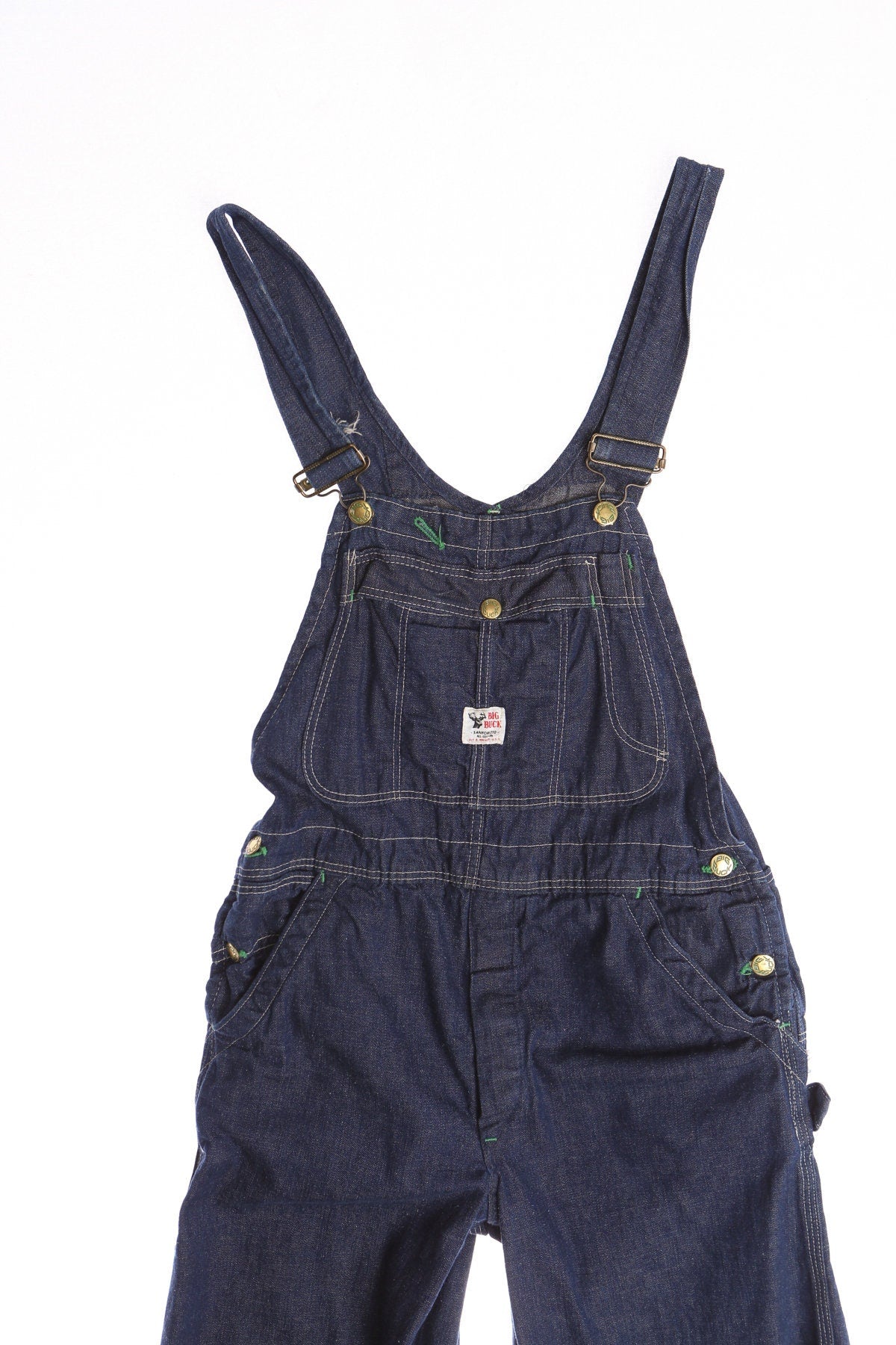 Big Buck Label Blue Men Work Overalls - Made in USA - Era (60's - 70's) - Ely & Walker