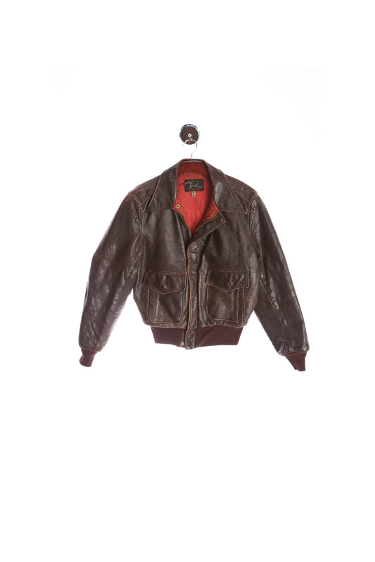 Bond Brothers Vintage Brown Leather Bomber Jacket - Era ( 40's - 50's )