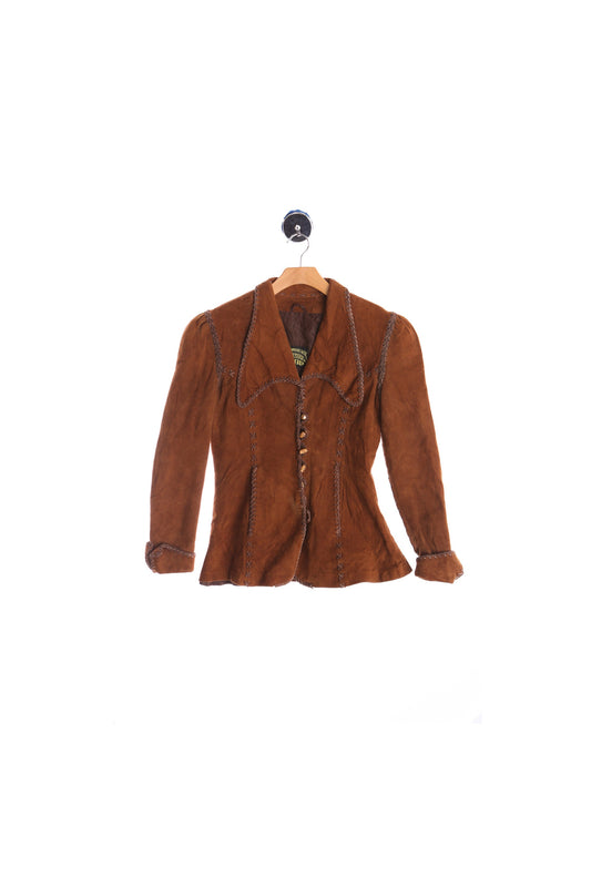 North Beach Leather Shop Women 70's Tan Suede Jacket