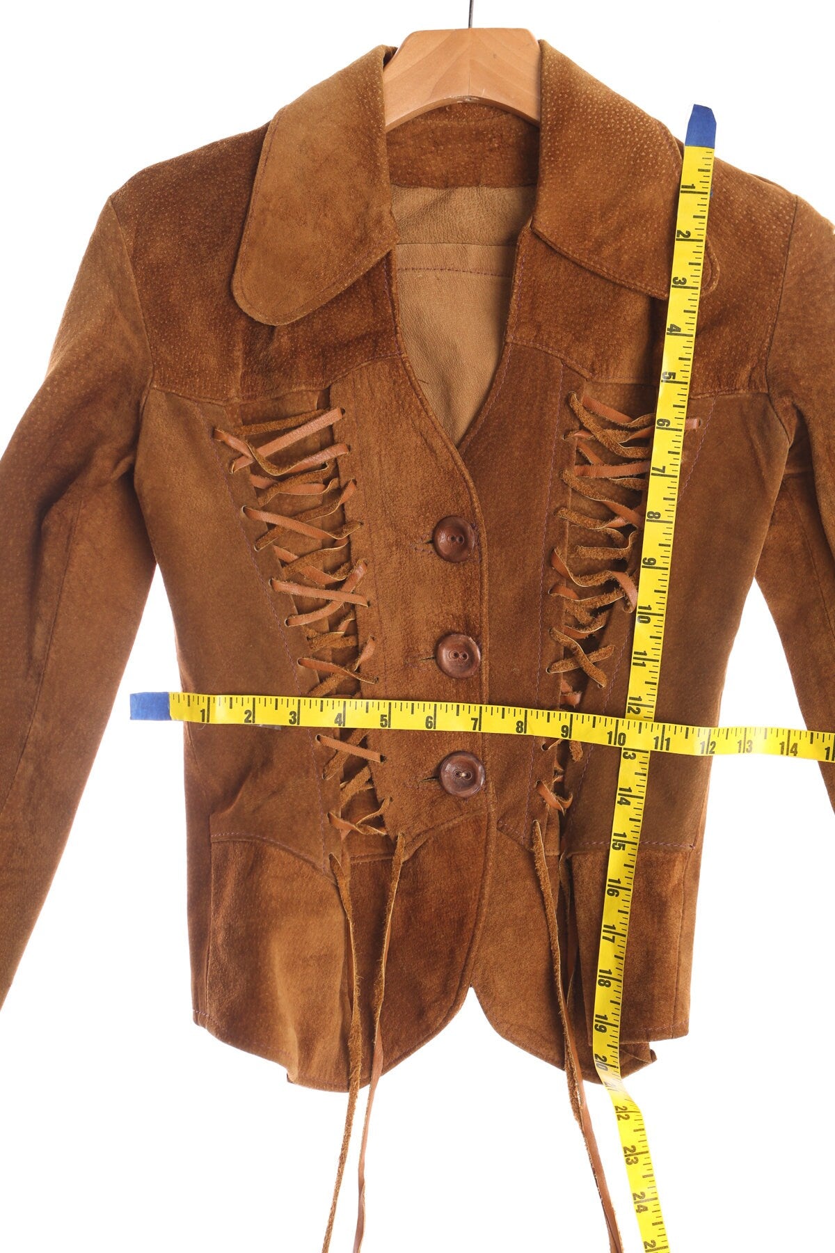 70's Women Brown Suede High Waist Jacket