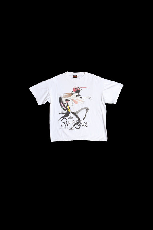 The Rolling Stones Mick Jagger Voodoo Lounge Tour White Graphic Shirt