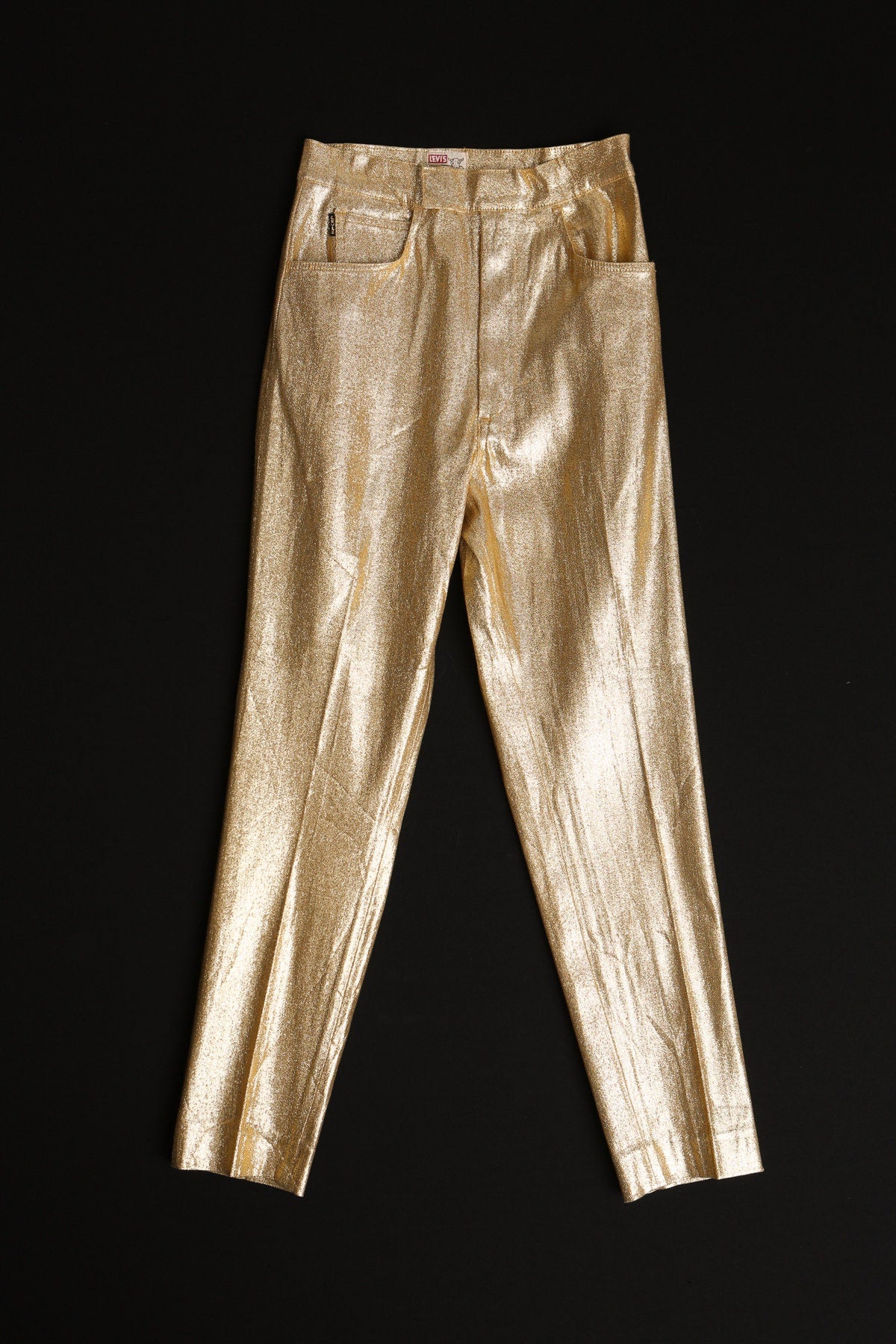 Vintage Levi's Metallic Golden High Waist Western Pants - Era ( 50's - 60's ) - California Ranch Pants - Big E