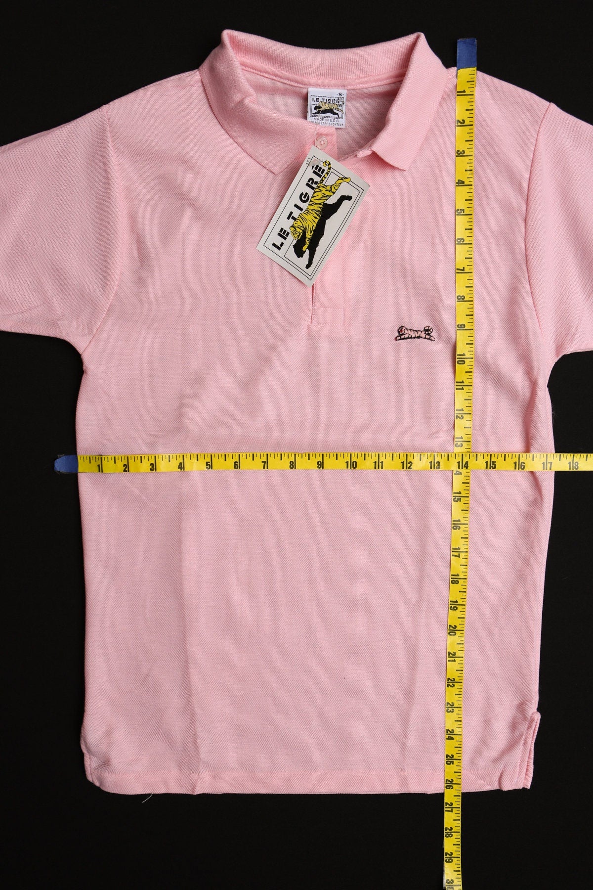 Vintage Dead Stock Le Tigre Pink Polo Shirt