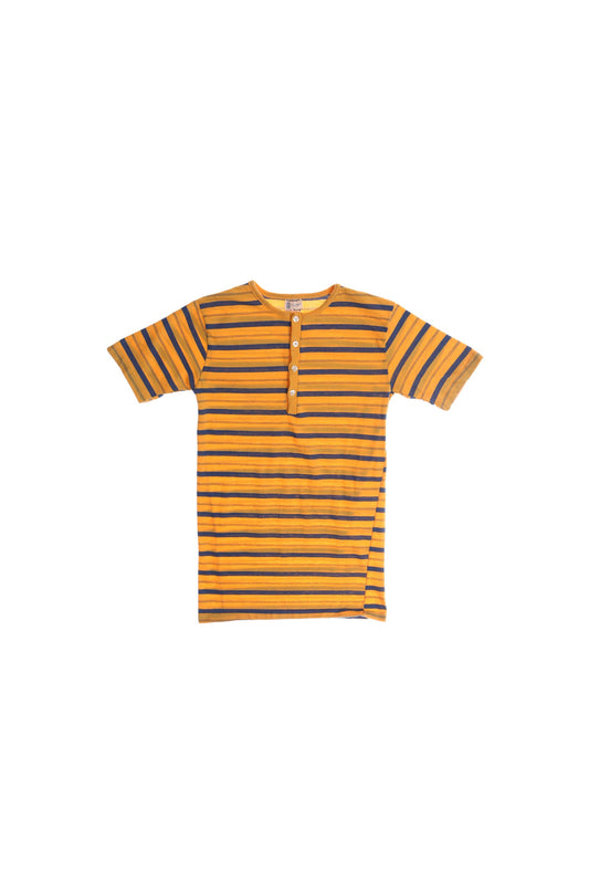 Vintage Towncraft Yellow Striped Shirt - Henley Neck - Era ( 50's - 60's )