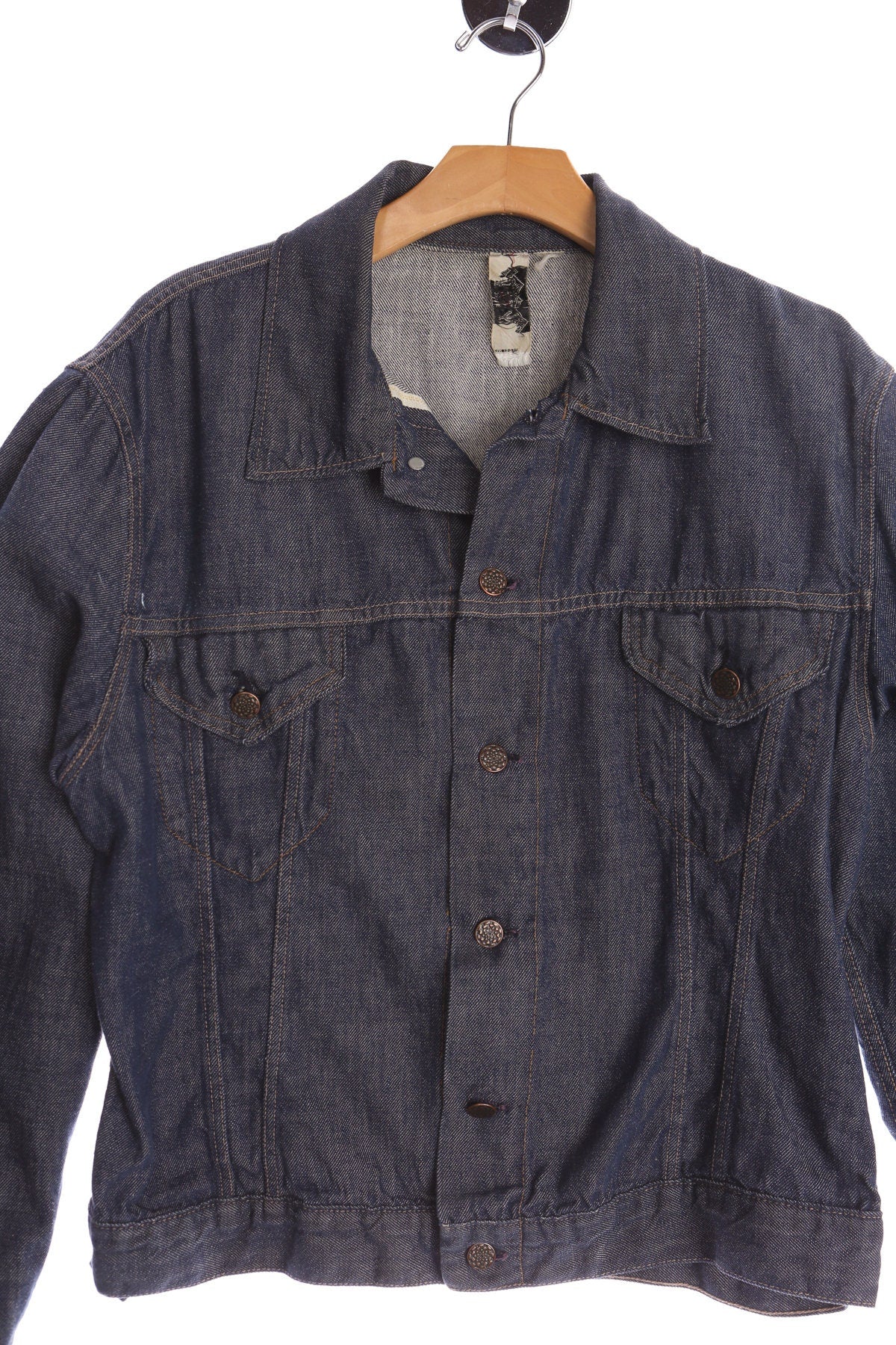 Men 70's Blue Cotton Jacket