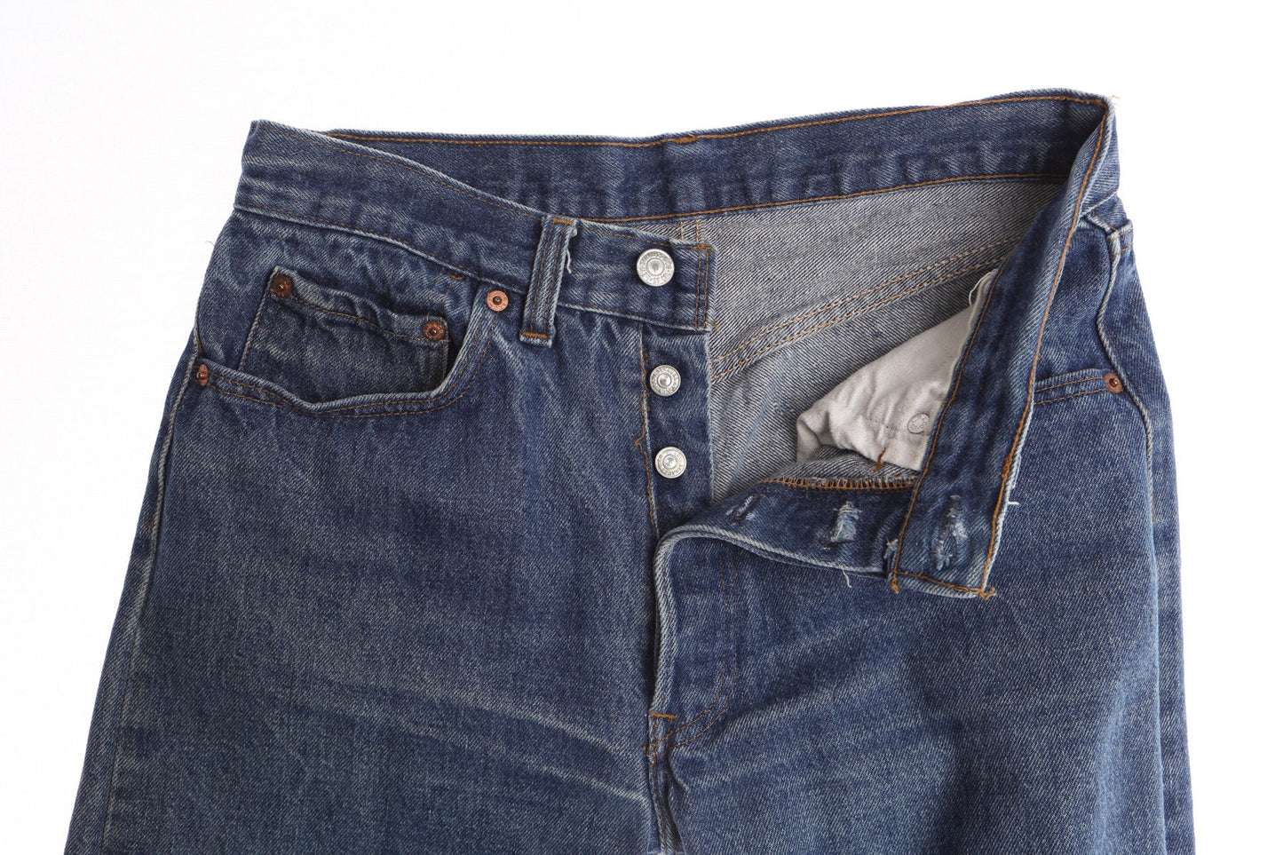 501 Levi's Blue Denim Pants With No Back Pockets - It's a Rare Piece