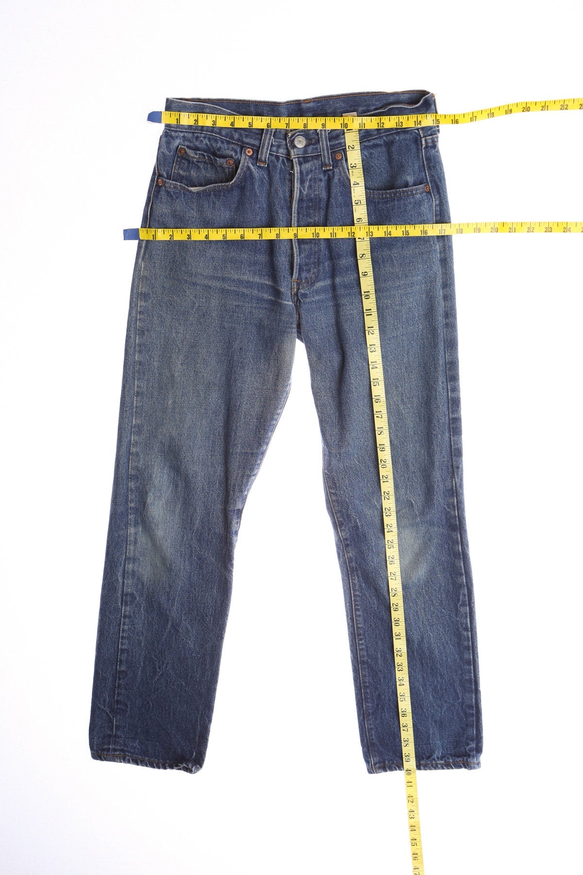 501 Levi's Blue Denim Pants With No Back Pockets - It's a Rare Piece