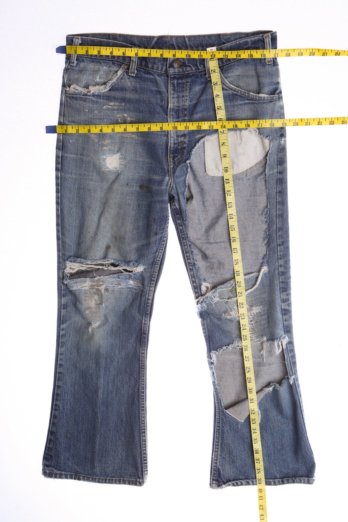 Vintage Levi's Bell Bottom Distressed Denim Pants