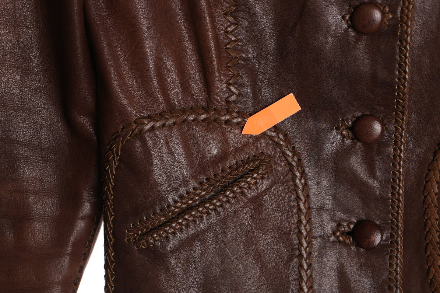 70's Brown Hand Made Leather Jacket