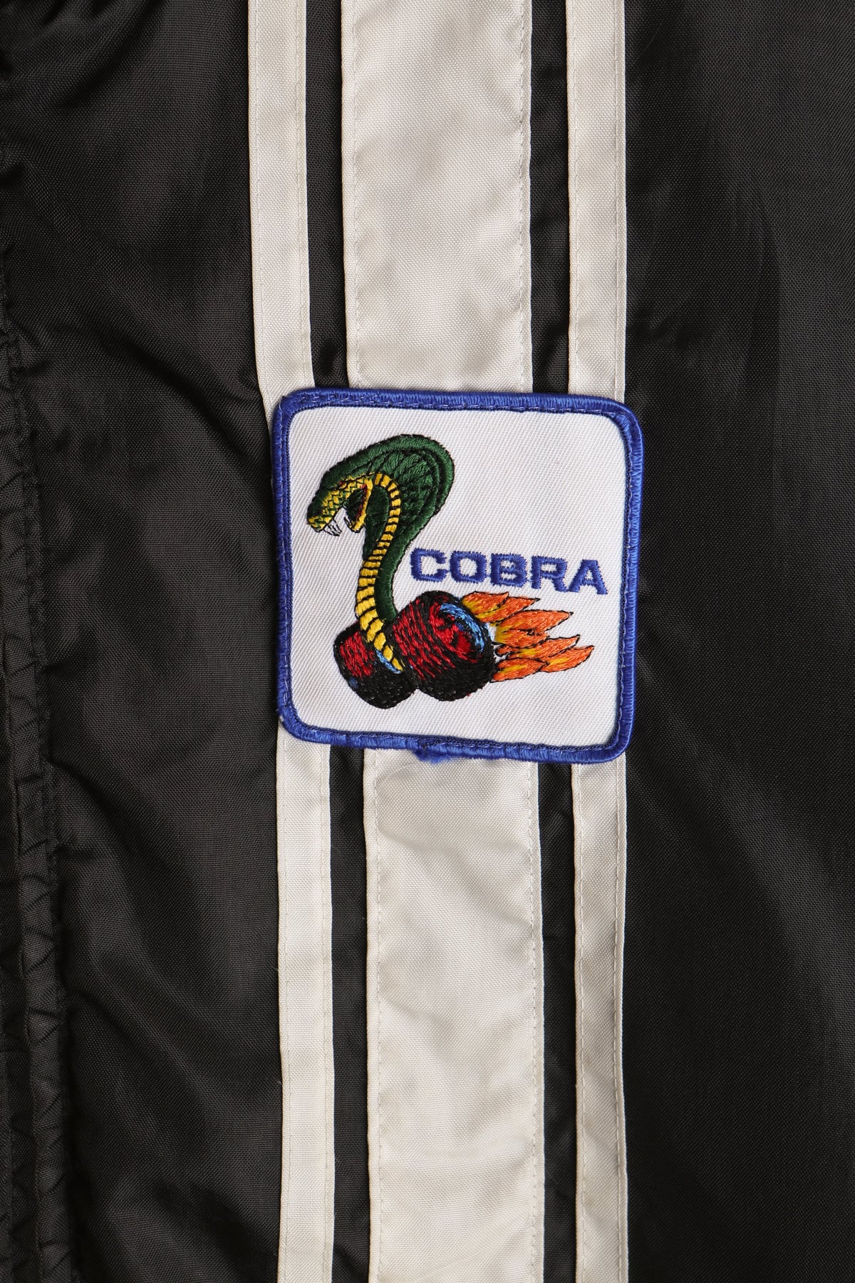 Vintage Black Racing Nylon Jacket With Cobra Patch