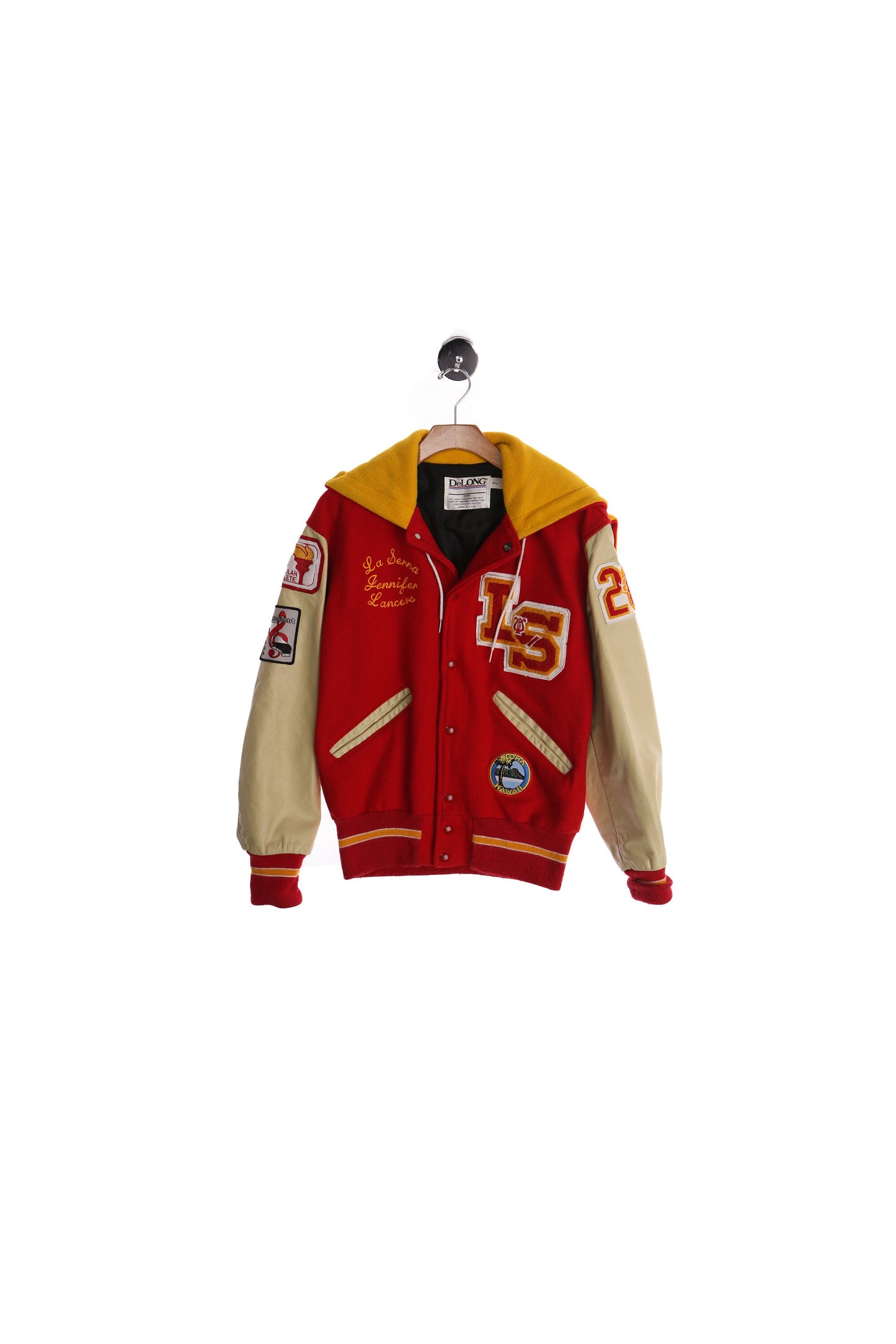 Red Varsity Hooded Jacket - LS and Arm Patches