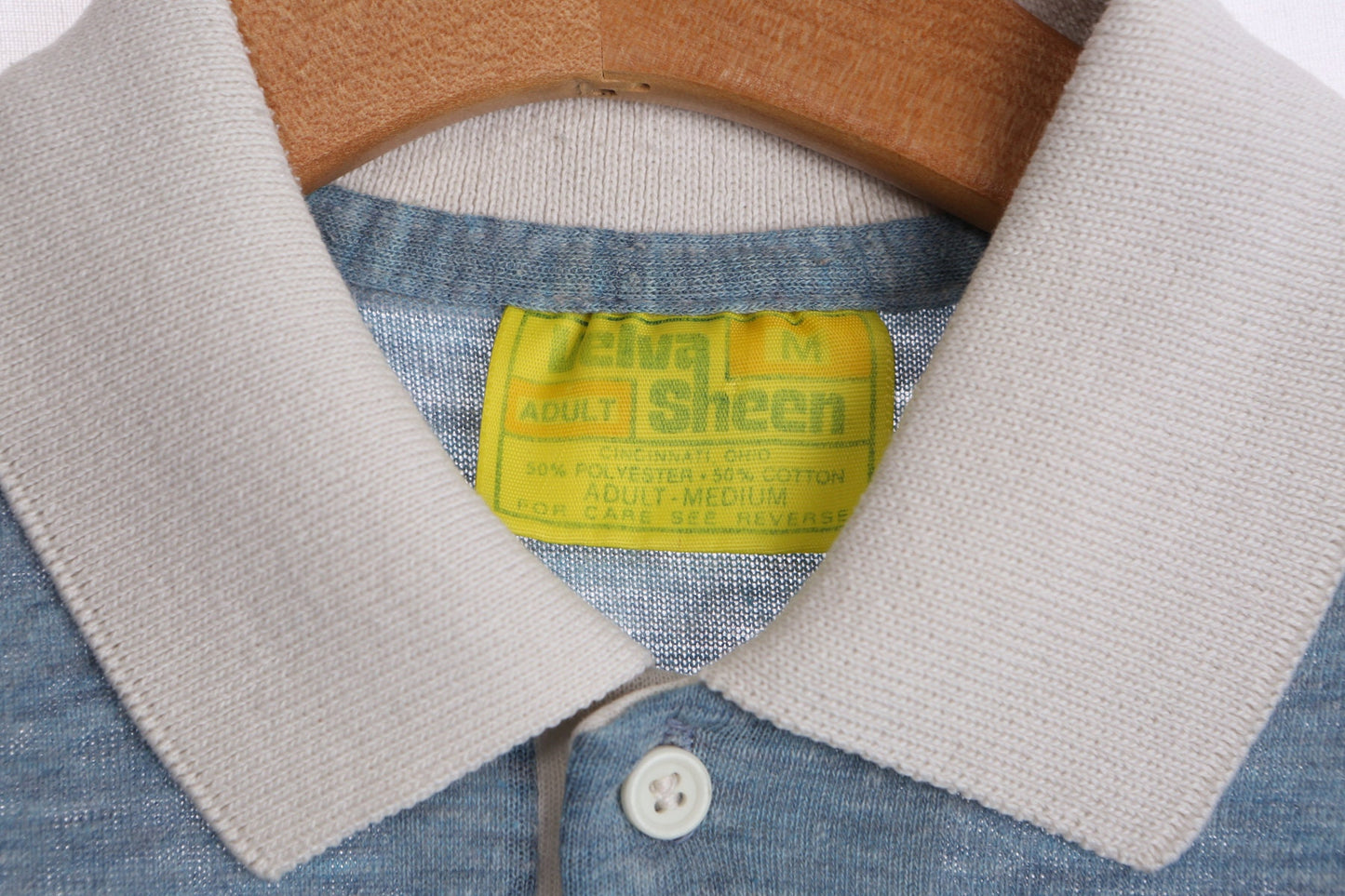 Vintage Men Light Blue Polo Shirt