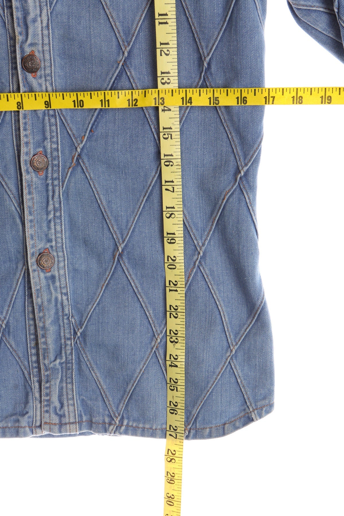 70's Men Blue Denim Shirt