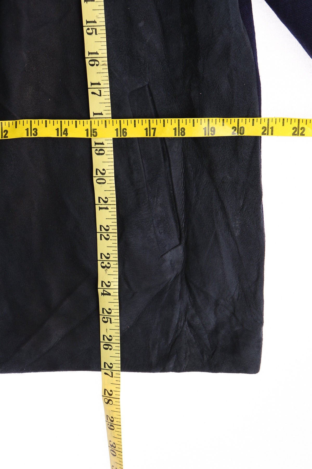 Vintage Men's Dark Blue Cardigan Sweater With Suede Front Cover