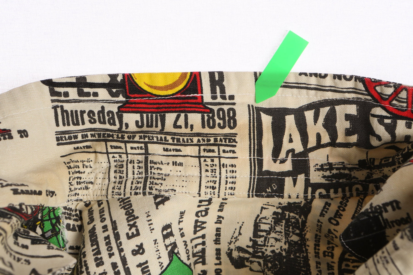 Vintage 70's Men's Cotton Shirt With Train Prints