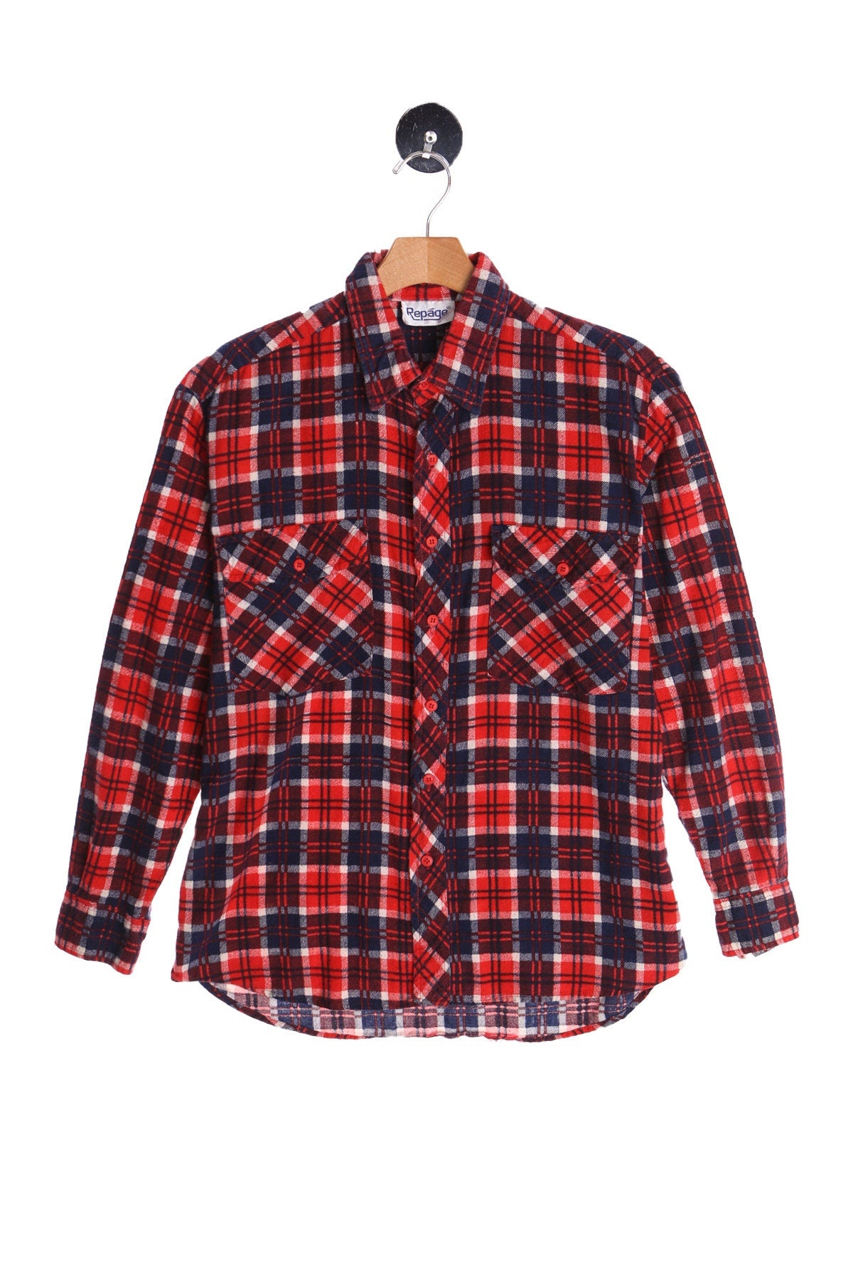 Vintage Red Plaid Flannel Shirt