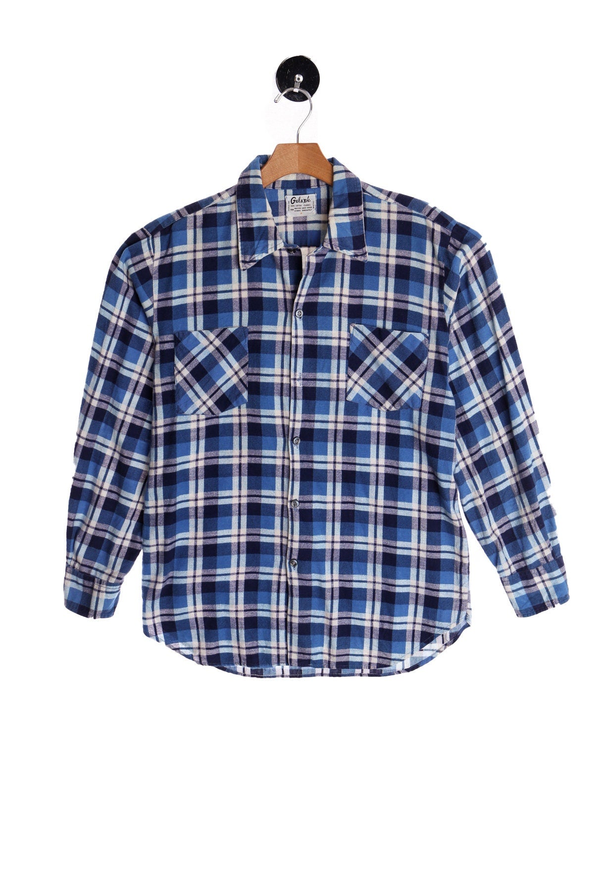 Vintage Plaid Blue Flannel Shirt - Era ( 70's - 80's )