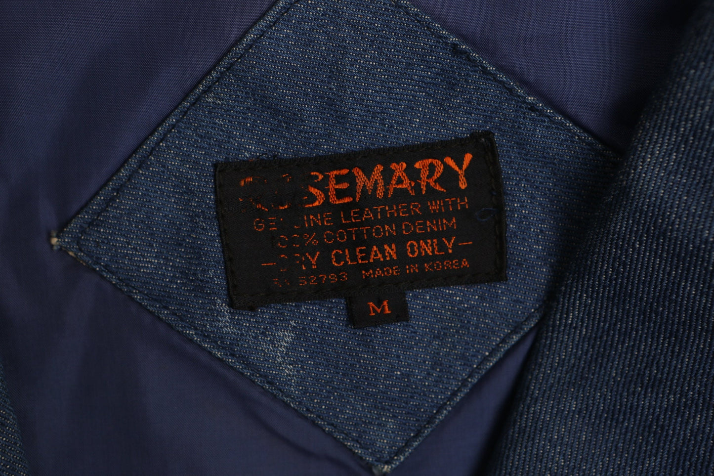 Vintage 70's Denim Blazer With Black Leather Patchwork